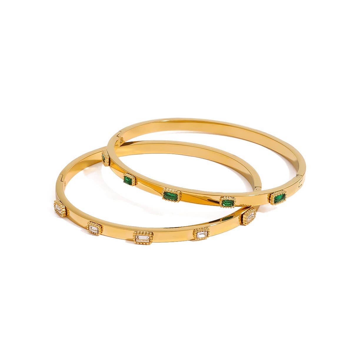 LUXURY ZIRCON CLASP BRACELET IN STAINLESS STEEL_CWAJE4656