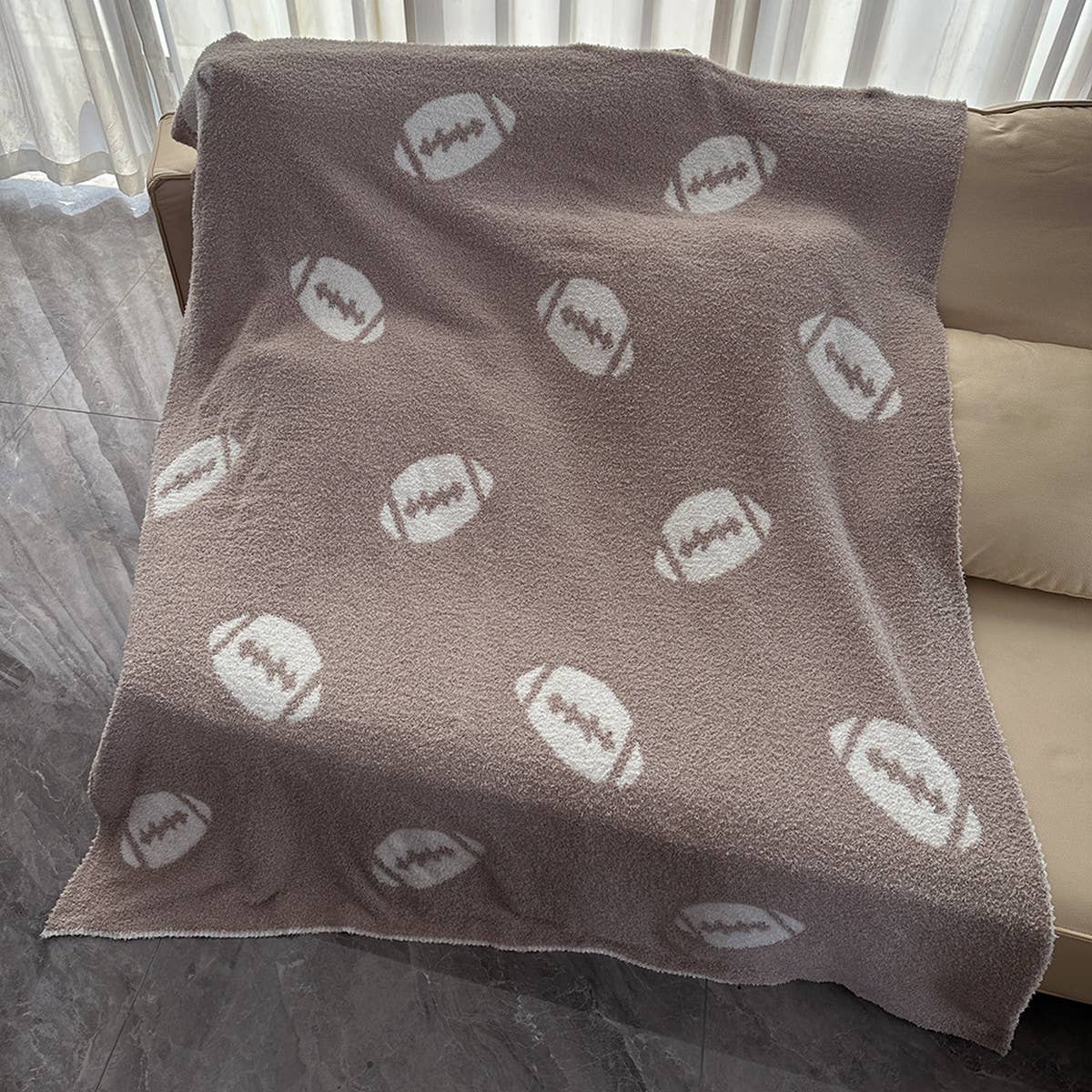 BALL BASEBALL PATTERN KNITTED BLANKET_CWMM0315