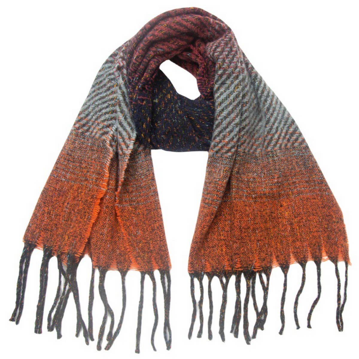 GRADIENT TASSEL SCARF FOR WOMEN WINTER SHAWL_CWASC0858