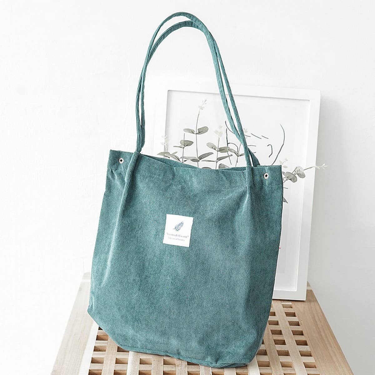 Cwab3911_Corduroy Snap-Button Large-Capacity Shoulder Bag