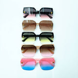NY LOGO HALF FRAMELESS FASHION SUNGLASSES_CWASG0073
