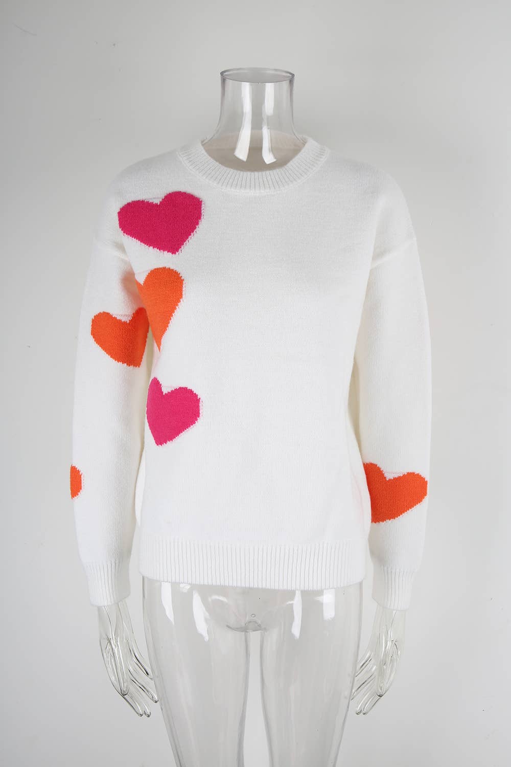 Valentines Day Jacquard Round-Neck Sweater