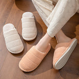 FASHION HOME THIN STRIPE INDOOR COTTON SLIPPERS_CWSHS0843