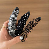 Polka Pleated Banana Clip Retro Hair Claw_Cwaha08083