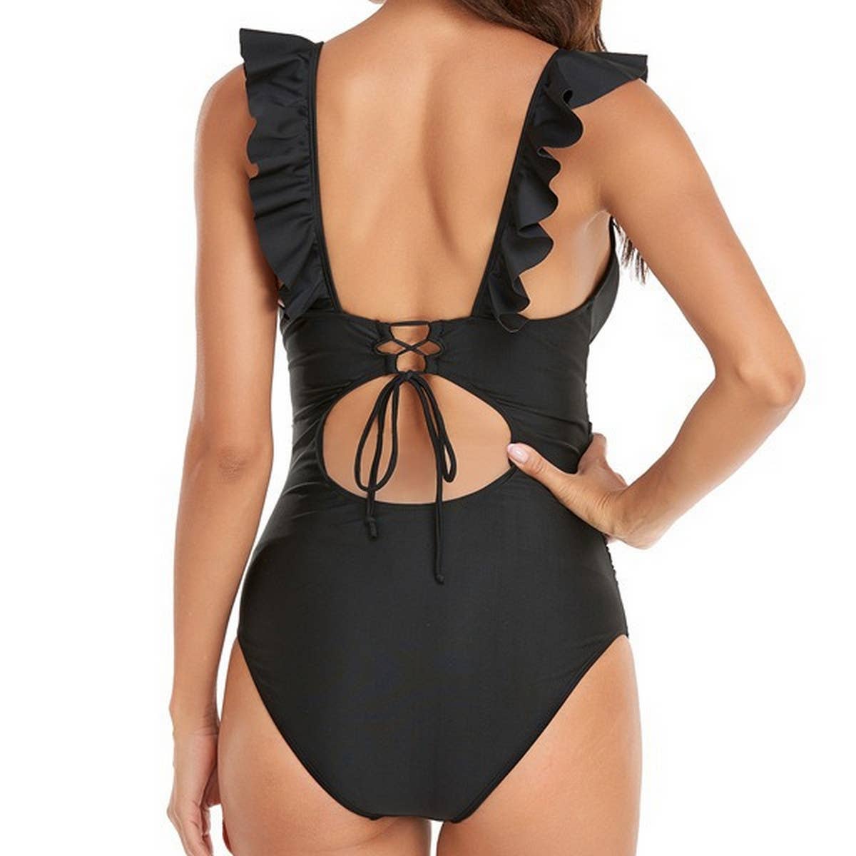 2024 NEW SOLID COLOR LACE ONE PIECE SWIMSUIT_CWMW0281