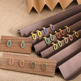 OVAL DIAMOND TITANIUM STEEL EARRINGS_CWMM3669