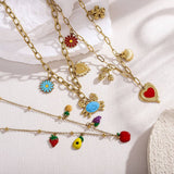 FASHION STEEL NECKLACE WITH CRAB HEART CHARM_CWMM8853