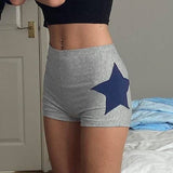 Star Contrast Sticker Sports Casual Shorts