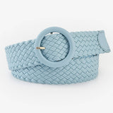 ROUND BUCKLE WOVEN BELT_CWABE0112