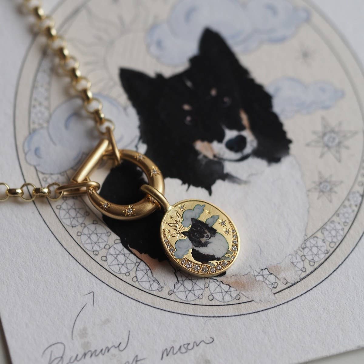 New Dog Stainless Steel Painted Necklace_Cwmm5700