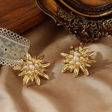 Vintage Highlight Bead Titanium Steel Earrings_Cwmm3670