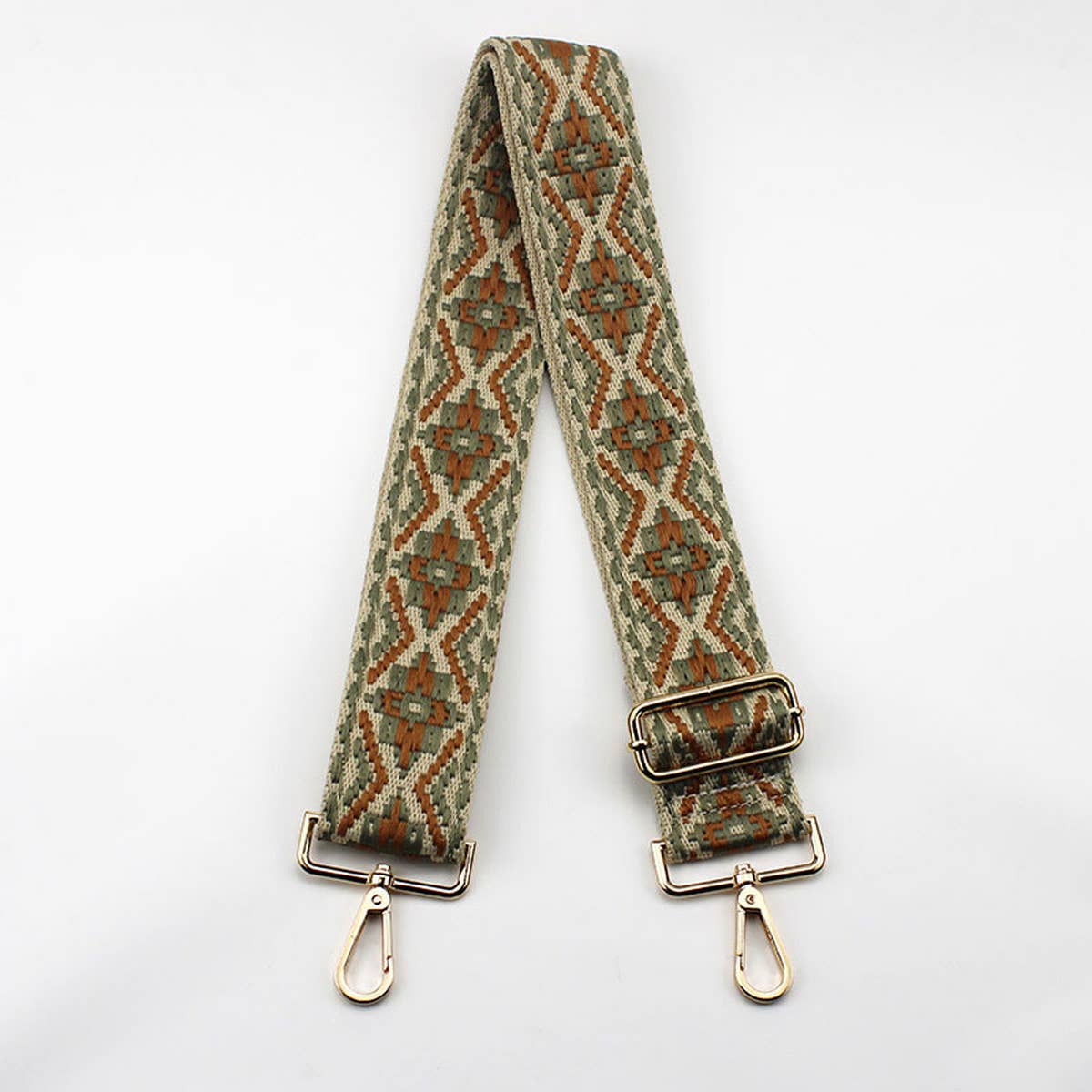 GEOMETRIC EMBROIDERY ADJUSTABLE BAG STRAP_CWMM0366