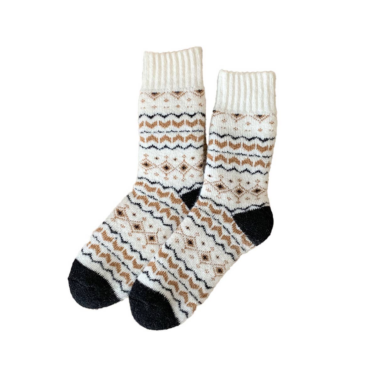 Extra Thick Wool Fair Isle Winter Socks_Cwms03218