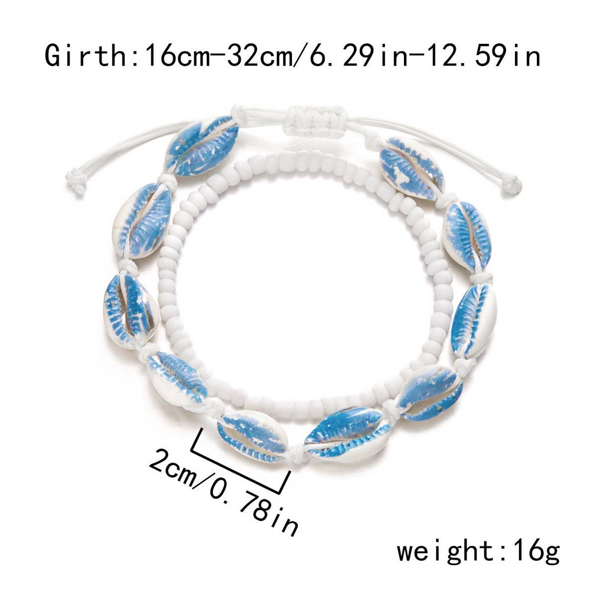 HAND WOVEN BEACH COLORED SHELL RICE BEAD BRACELET_CWAJE2426