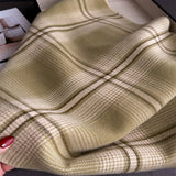 Elegant Plaid Feel Soft Winter Tassel Scarf_Cwasc03241