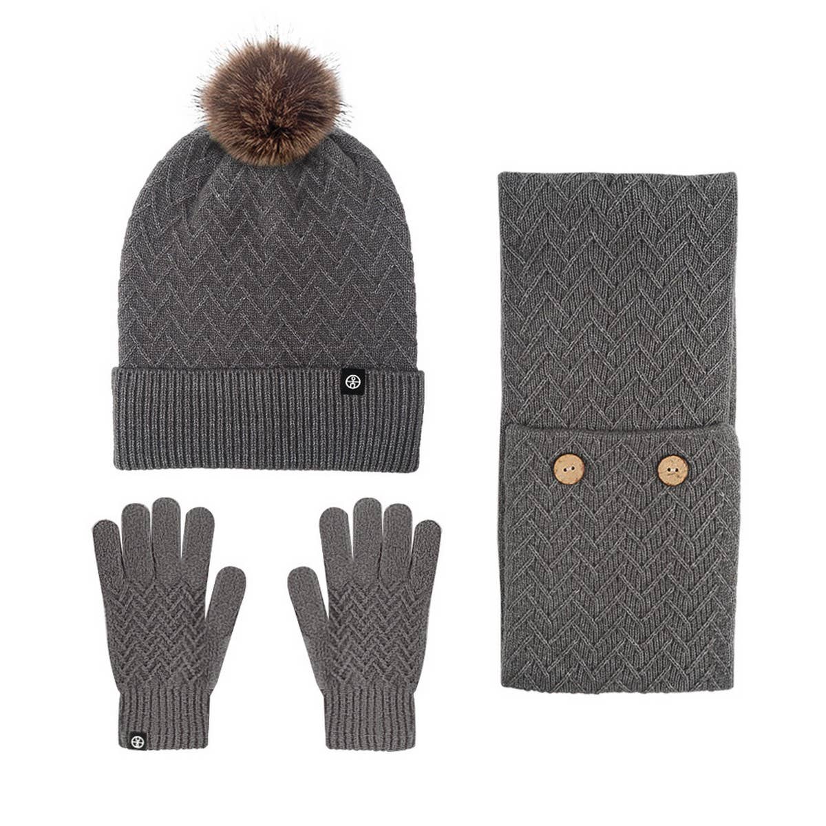 COLD PROOF WOOL BALL KNITTED THREE PIECE SUIT_CWMM2870