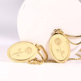 STAINLESS STEEL VINTAGE ROSE PENDANT NECKLACE_CWMM3777