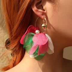BOLD SOLID FABRIC HOOP EARRINGS ORIGINAL HANDMADE_CWMM6278