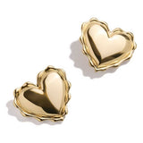 Trendy Irregular Heart Pearl Earrings 18K Gold