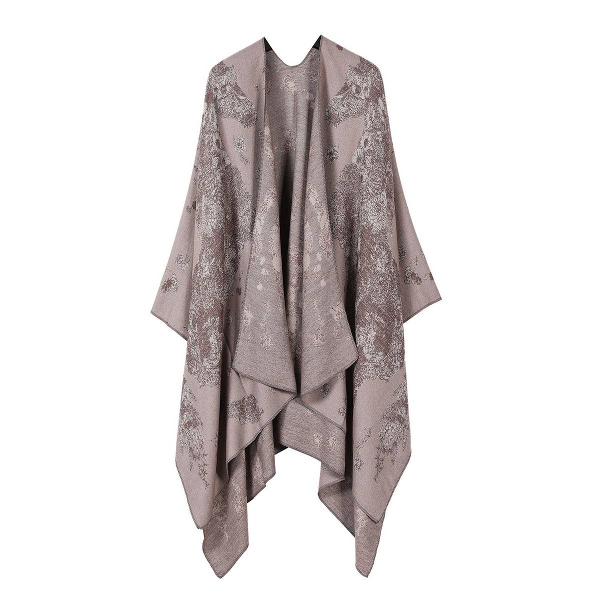HORSE PATTERN SHAWL VERSATILE JACQUARD SLIT CAPE_CWASC2255