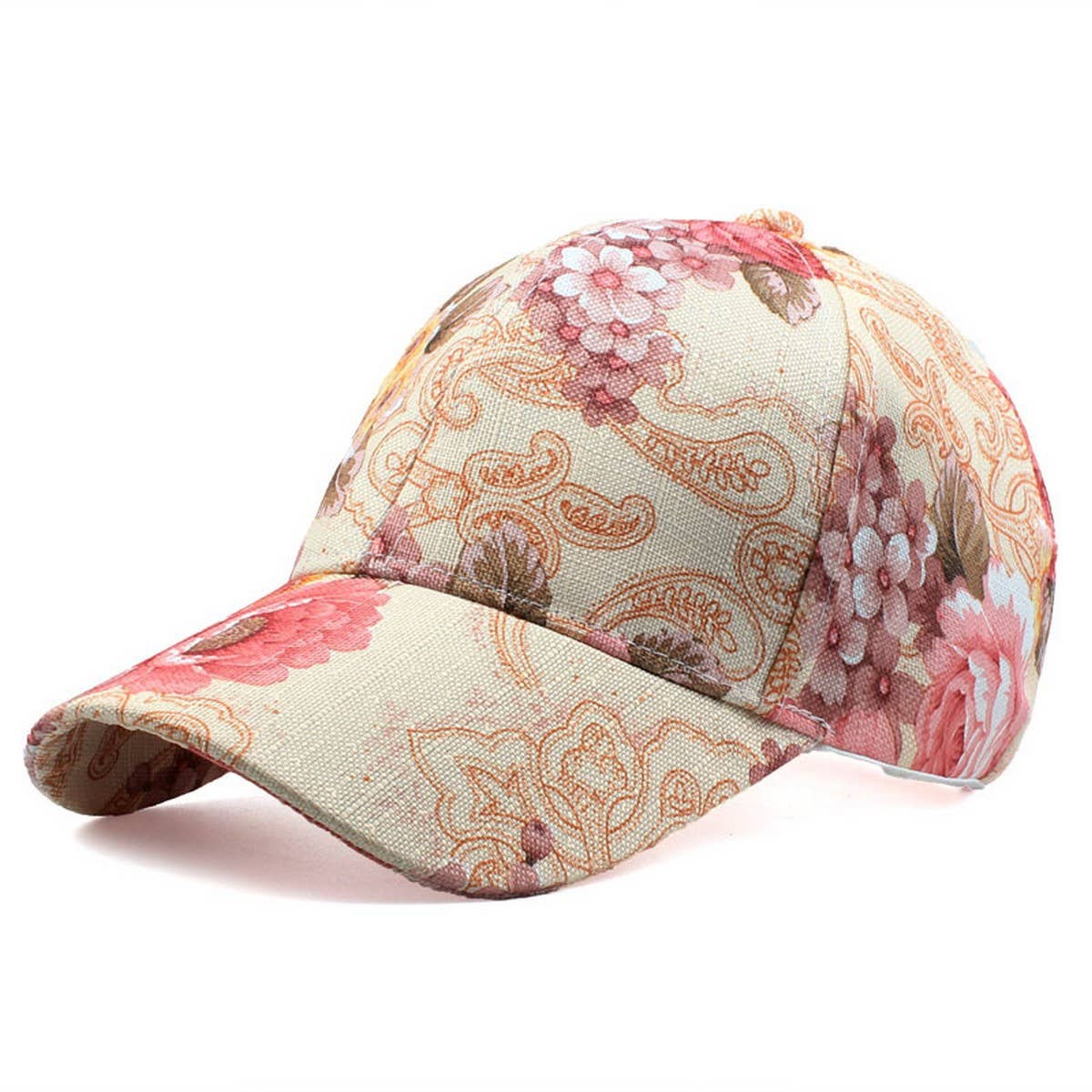 BREATHABLE FLORAL SUN HAT SWEAT BASEBALL CAP_CWAH0955