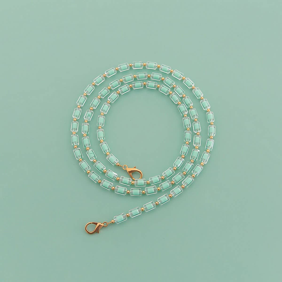 RAINBOW BEAD LONG BEADED CHAIN BAG STRAP_CWMM5114