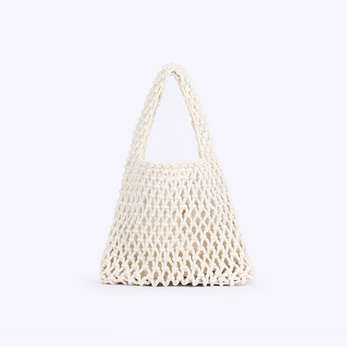 SOLID COLOR HOLLOW COTTON ROPE HAND WOVEN BAG_CWAB4684