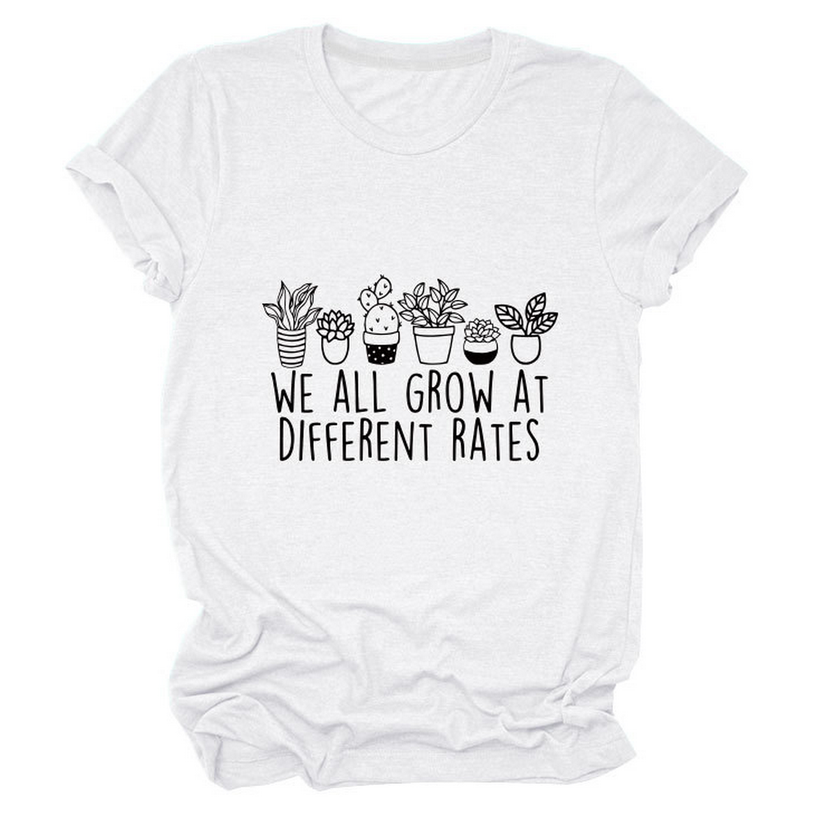 PRINTED CREW NECK TEE WE ALL GROW GRAPHIC_CWTTS1493