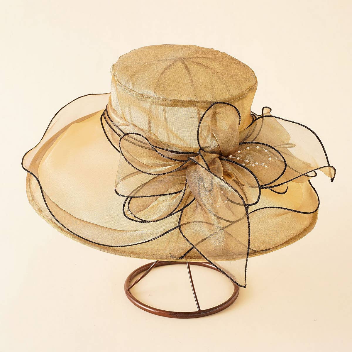 FLOWER MESH BEACH SUN HAT_CWAH1409