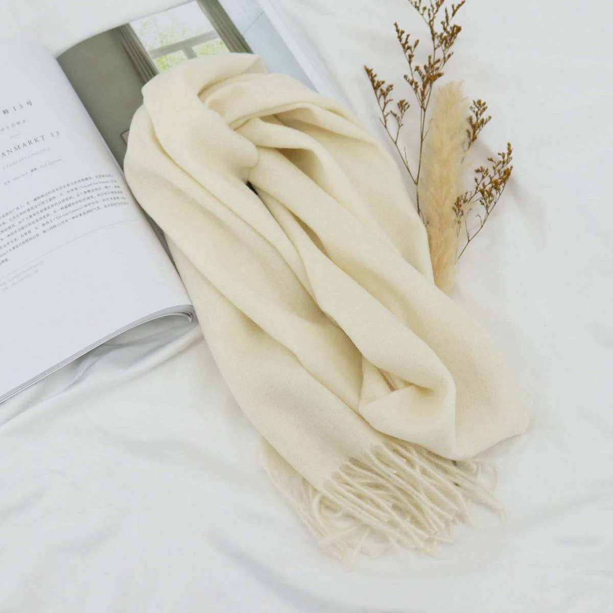 100% WOOL SOLID SCARF ELEGANT UNISEX SPRING WRAP_CWASC1093