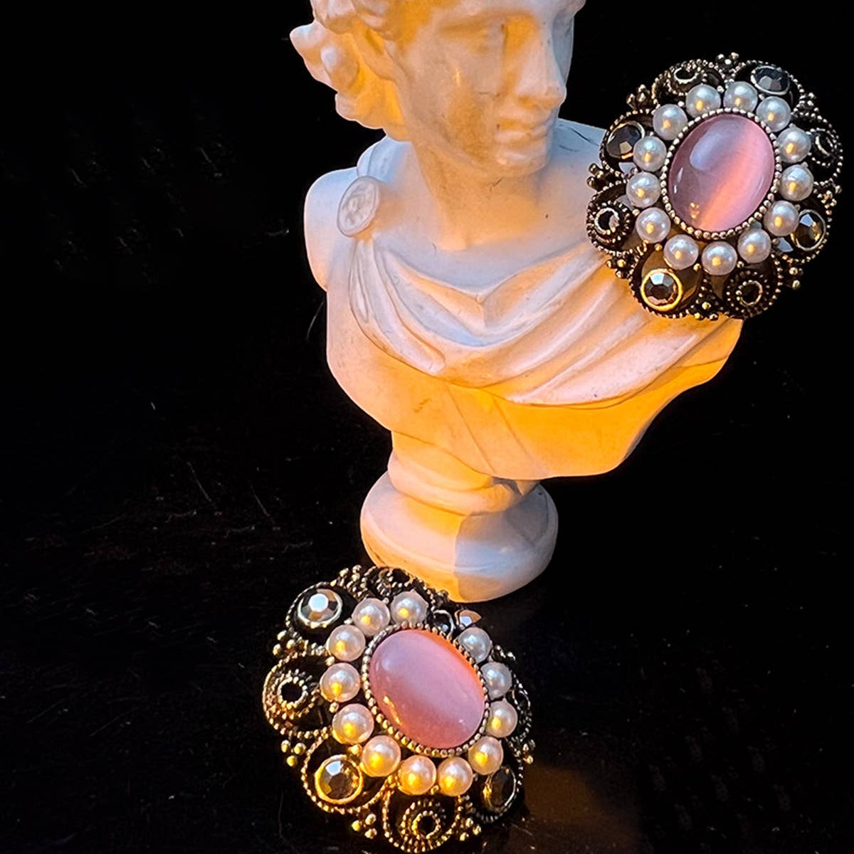 Vintage Cats Eye Hollow Distressed Earrings