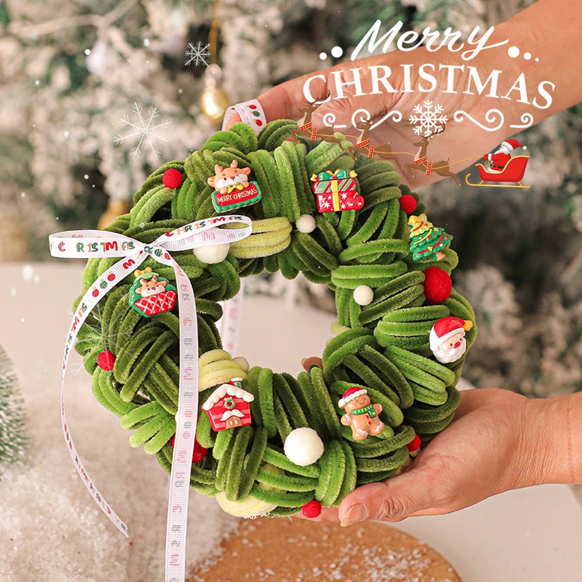 Christmas Wreath Door Hanging Garland Decor_Cwmm10579