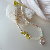 IRREGULAR RAW STONE HAND WOVEN NECKLACE_CWAJE1695