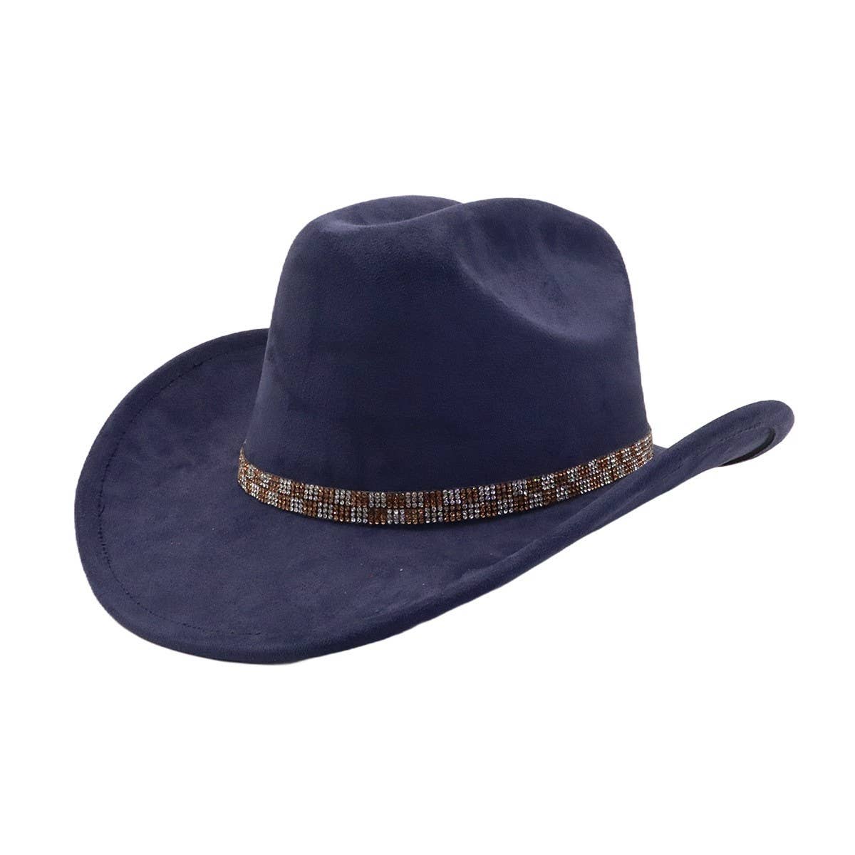 Unisex Suede Western Cowboy Jazz Fedora Hat_Cwah04417