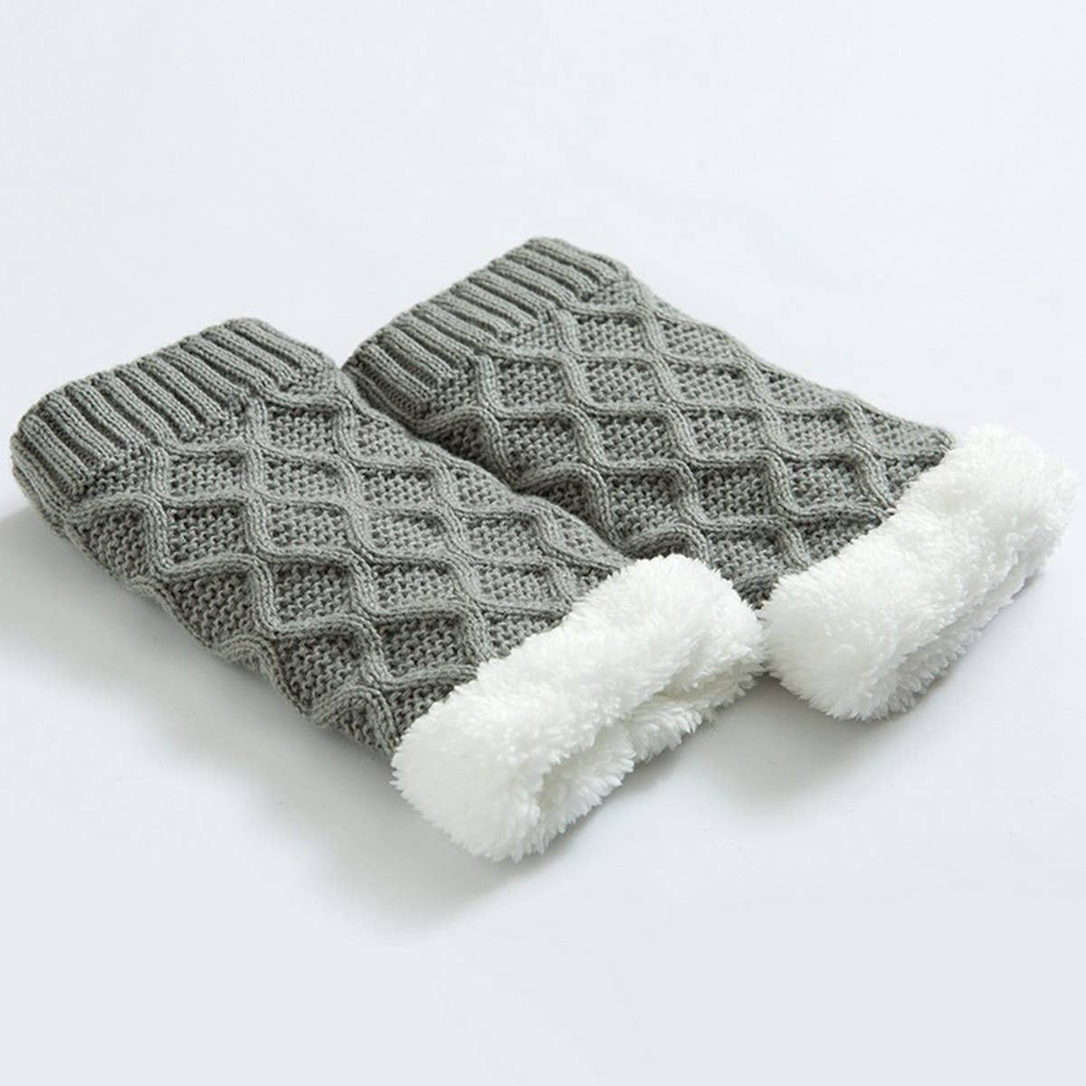 Winter Knee Pads Diamond Grid Plus Fleece Socks_Cwms0760