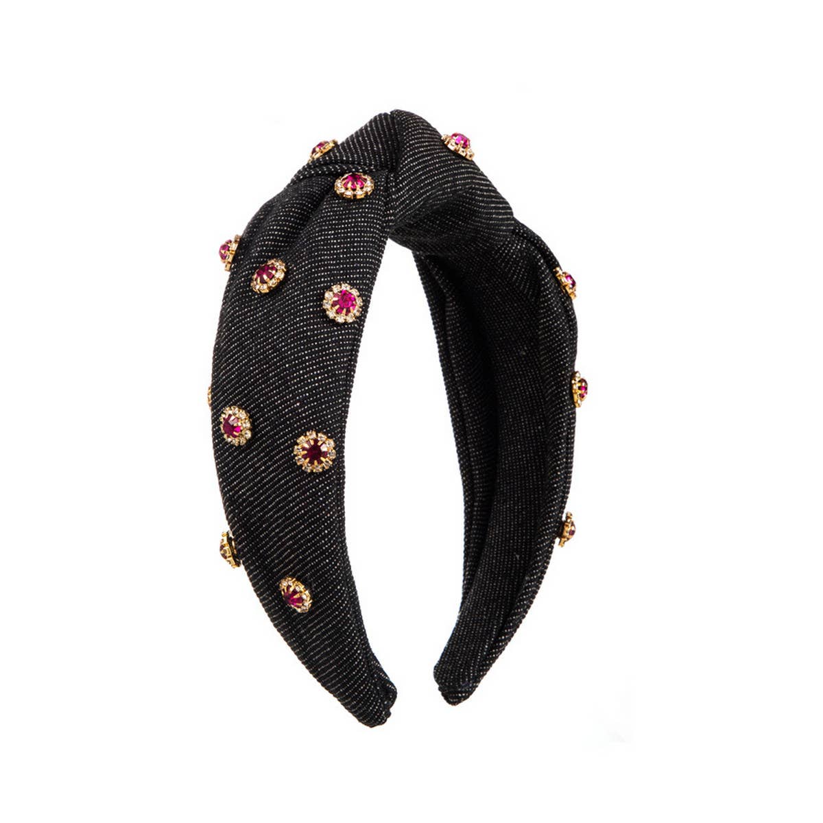 FASHIONABLE WIDE CENTER KNOT DENIM HEADBAND_CWAHA2126