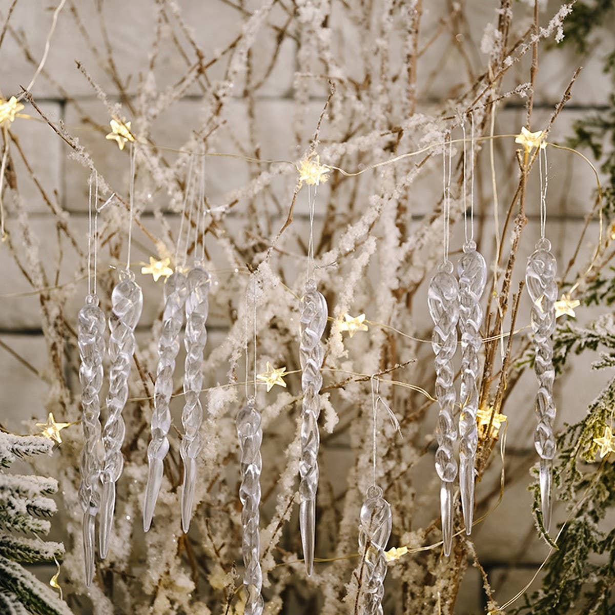 Cwmm10167_Christmas Tree Clear Icicle Hanging Ornament