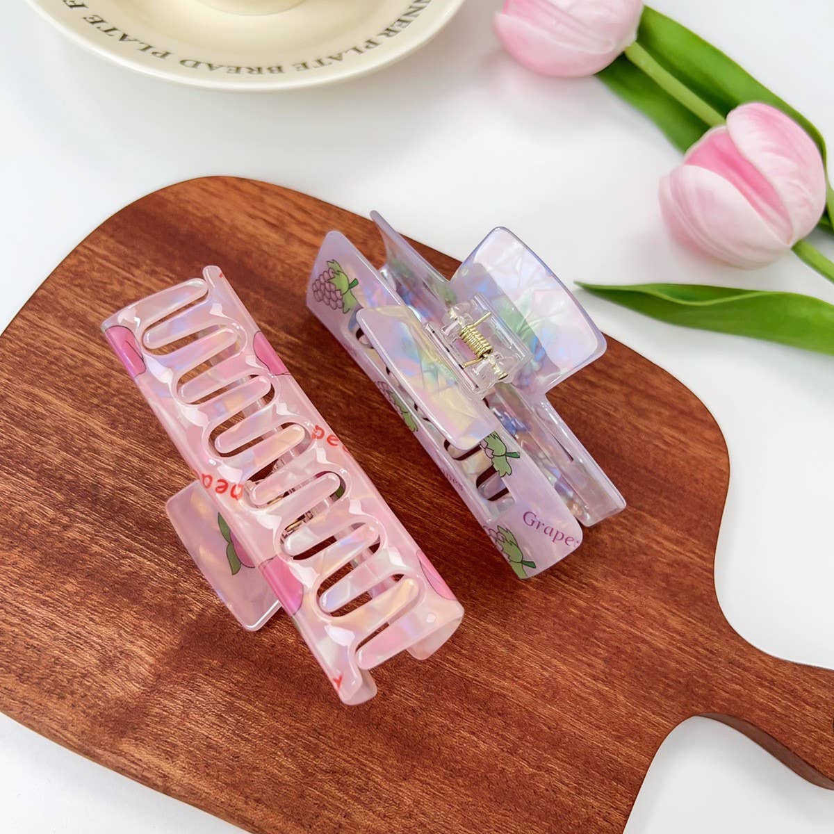 IRIDESCENT FRUIT HAIR CLAW SWEET CANDY COLOR CLIP_CWAHA1577