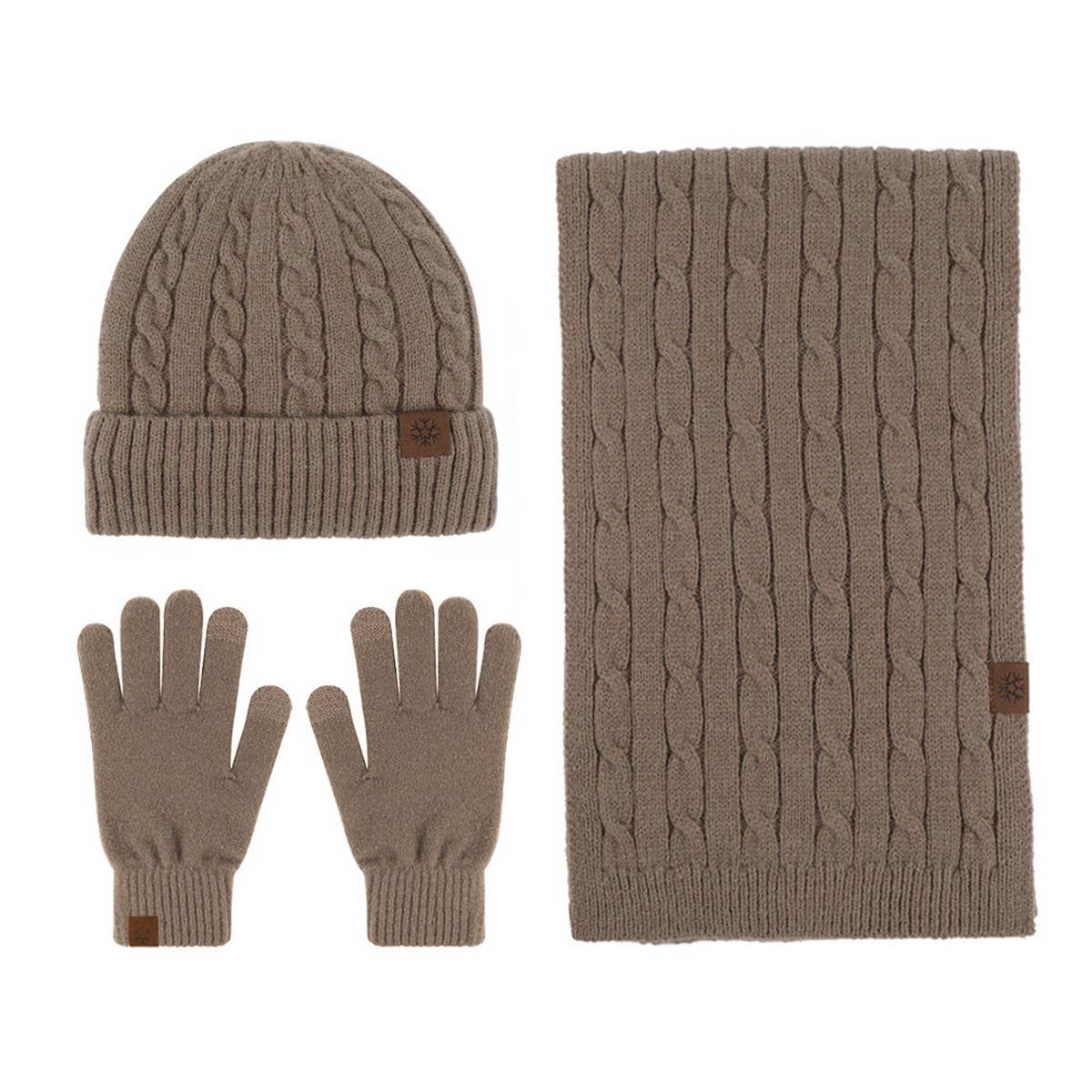 NEW KNITTED HAT SCARF AND GLOVES THREE PIECE SET_CWMM2777