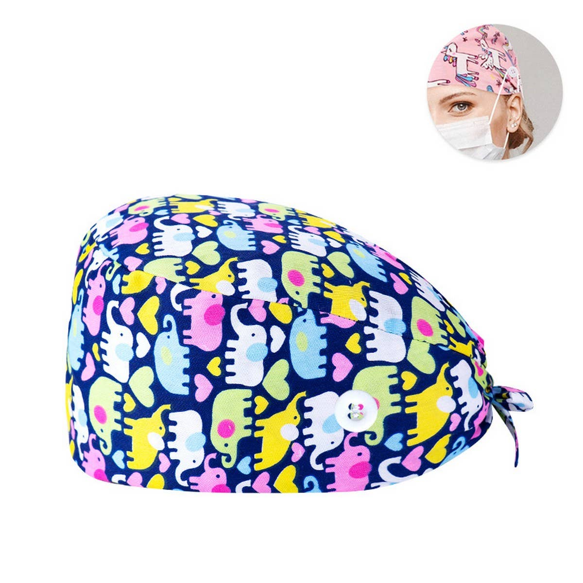 PRINTED SURGICAL CAP SCRUB CAP COTTON NURSE CAP_CWAH3378
