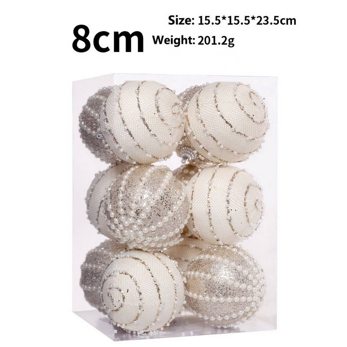 8/12Cm Painted Foam Xmas Ball Ornament Set_Cwmm9964