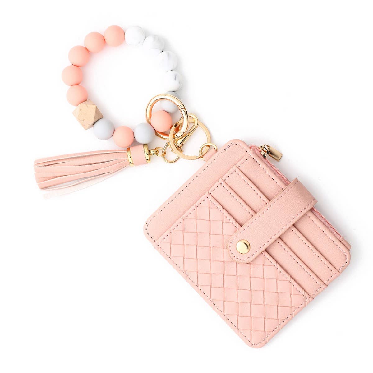 SILICONE BEAD BRACELET WITH ZIPPER COIN WALLET_CWAB4939