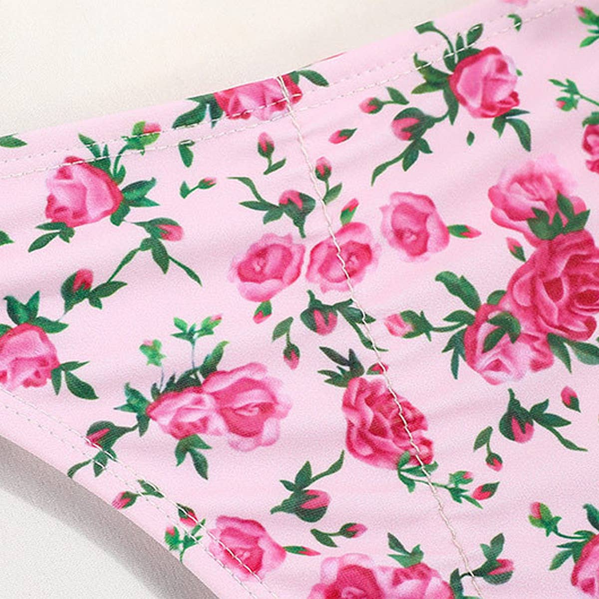 Tied Bikini Set Sexy Floral Swimsuit_Cwmw0239