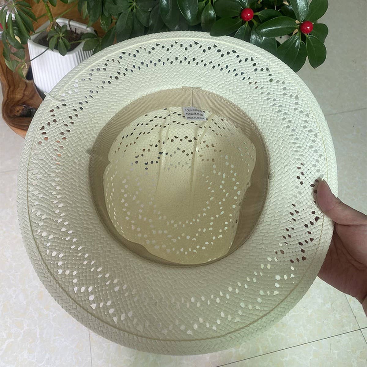 SUMMER HAND WOVEN HOLLOW STRAW HAT FOR WOMEN_CWAH3514