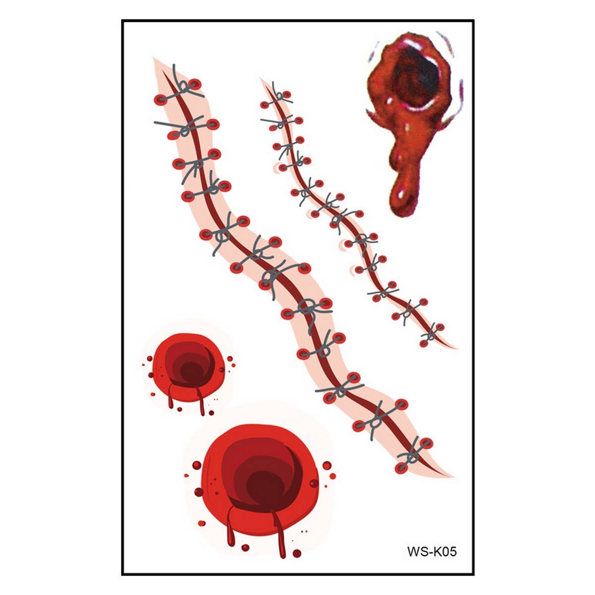 HALLOWEEN SCAR TATTOOS BLOODY WOUND STICKERS_CWMM8377