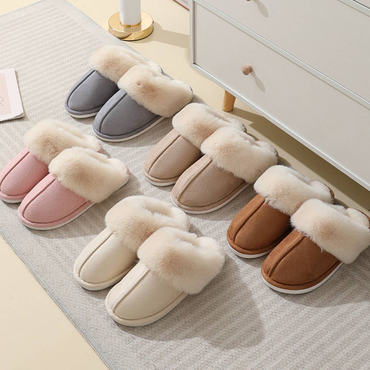 FLUFFY COZY WARM SOFT HOUSE SLIPPERS_CWSHS0253