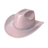 LASER STRIPE RHINESTONE WESTERN FELT COWBOY HAT_CWAH3653