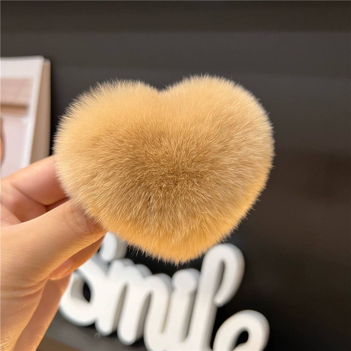 CUTE REX RABBIT HEART HAIR CLIP FLUFFY BB PIN_CWAHA3309