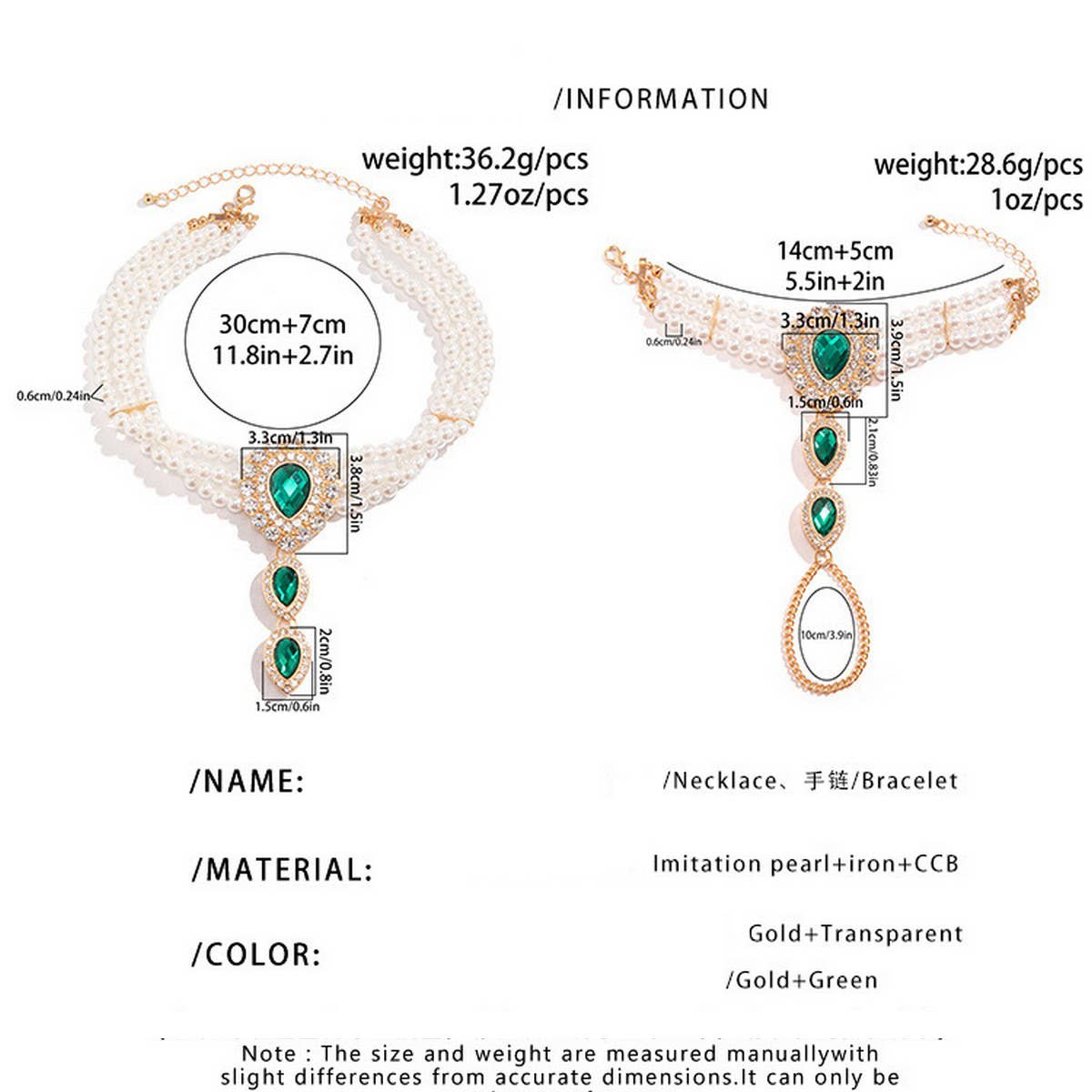 IMITATION PEARL RHINESTONE FASHION COLLAR JEWELRY_CWAJE1161