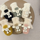 CARTOON LAMB WOOL WINTER WARM HALTER GLOVES_CWAG0185